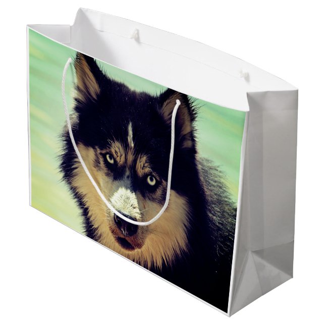 Grand Sac Cadeau Husky (Dos Angle)
