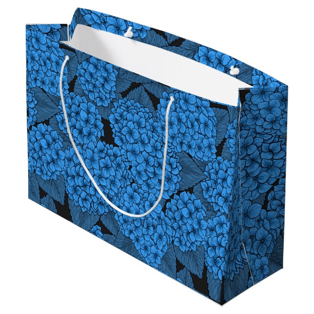 Grand Sac Cadeau Hydrangée bleue (Dos Angle)