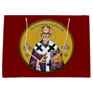 Grand Sac Cadeau Icône orthodoxe Saint Nicolas 02