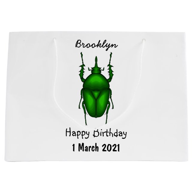 Grand Sac Cadeau Illustration de bug Mecynorhina torquata (Devant)