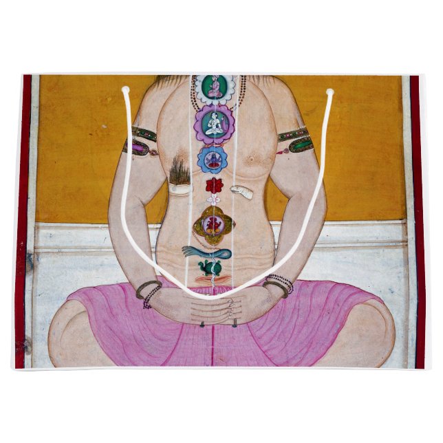 Grand Sac Cadeau Illustration de Chakra Yoga pour la méditation (Devant)