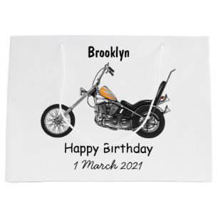 Grand Sac Cadeau Illustration de Chopper Motorcycle 1950
