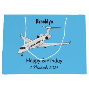 Grand Sac Cadeau Illustration de dessin animé d'avion privé