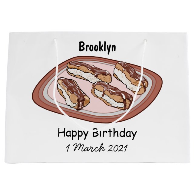 Grand Sac Cadeau Illustration de l'éclair de chocolat (Devant)