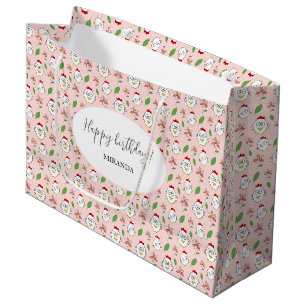 Grand Sac Cadeau Illustration de poulet au dessin mignon