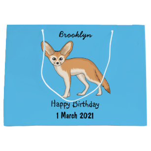 Grand Sac Cadeau illustration de renard fennec de dessin animé