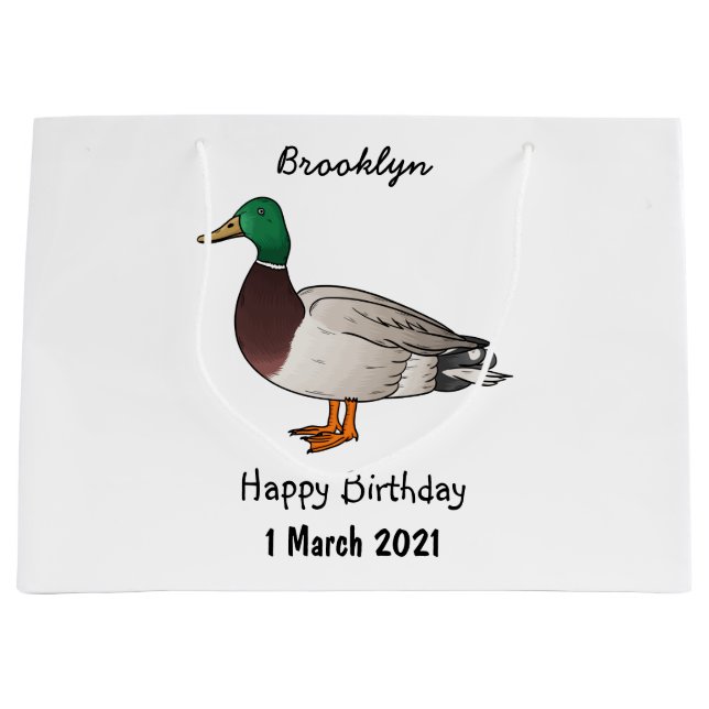 Grand Sac Cadeau Illustration du canard de Majard (Devant)