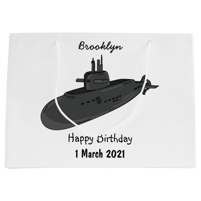 Grand Sac Cadeau Illustration sous-marine (Devant)