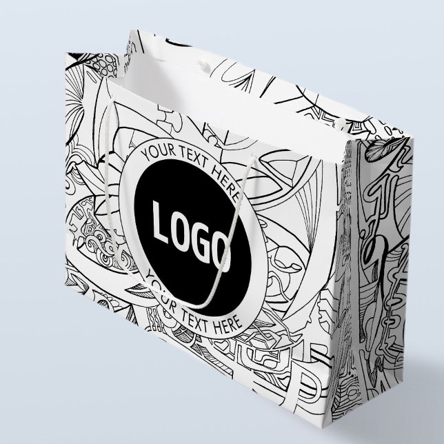 Grand Sac Cadeau Illustrations originales de style moderne et votre (Créateur téléchargé)