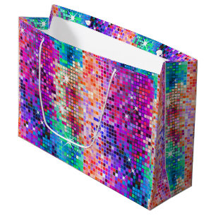 Grand Sac Cadeau Image de la fausse parties scintillant disco
