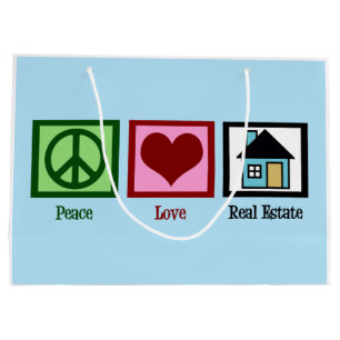 Grand Sac Cadeau Immobiliers d'amour de paix