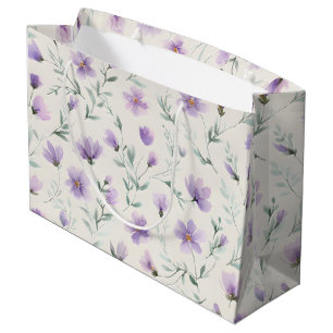 Grand Sac Cadeau Impression botanique de fleurs sauvages cottagecor