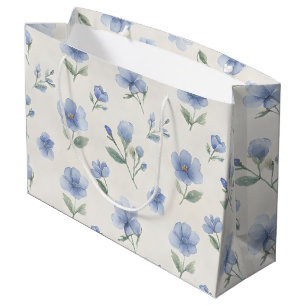 Grand Sac Cadeau Impression botanique de fleurs sauvages cottagecor
