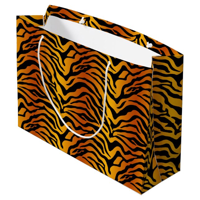 Grand Sac Cadeau Impression rayure de tigre (Dos Angle)
