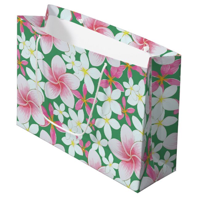 Grand Sac Cadeau Imprimé hawaïen (Devant Angle)