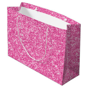 Grand Sac Cadeau Imprimer Parties scintillant rose
