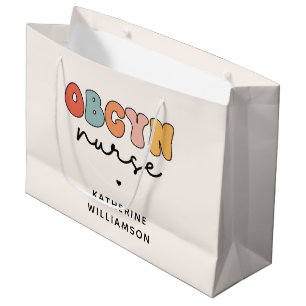 Grand Sac Cadeau Infirmière Retro OBGYN personnalisée