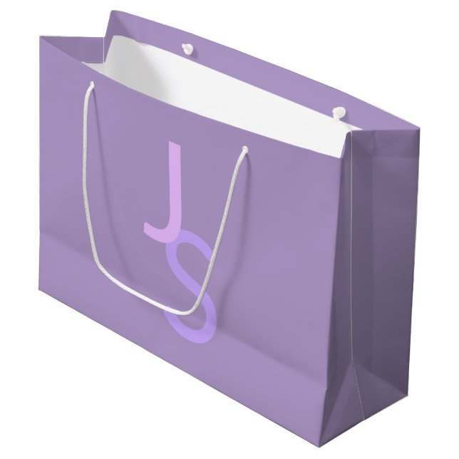 Grand Sac Cadeau Initiales chevauchantes modernes et monogrammées | (Devant Angle)