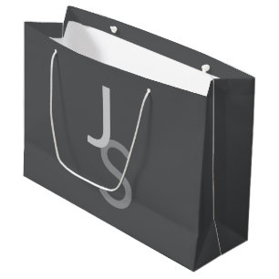 Grand Sac Cadeau Initiales chevauchantes modernes monogrammées Gr