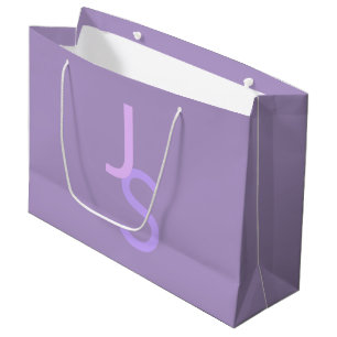 Grand Sac Cadeau Initiales chevauchantes modernes monogrammées Vi