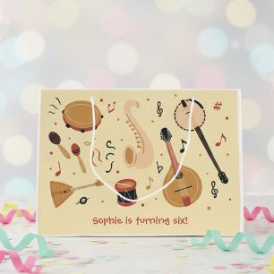 Grand Sac Cadeau Instruments de musique anniversaire enfants
