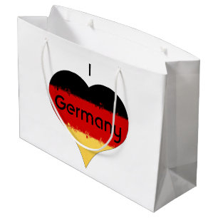 Grand Sac Cadeau J'aime l'Allemagne Drapeau allemand