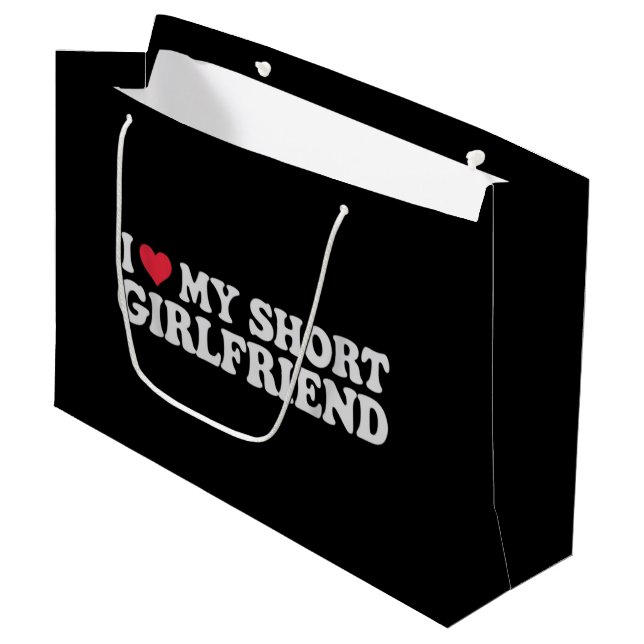 Grand Sac Cadeau J'aime ma petite GF fille garçon Couple Valentines (Devant Angle)