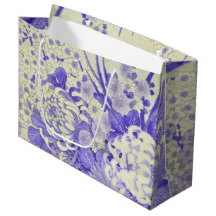 Grand Sac Cadeau Japonais KIMONO Textile, Chrysanthemum