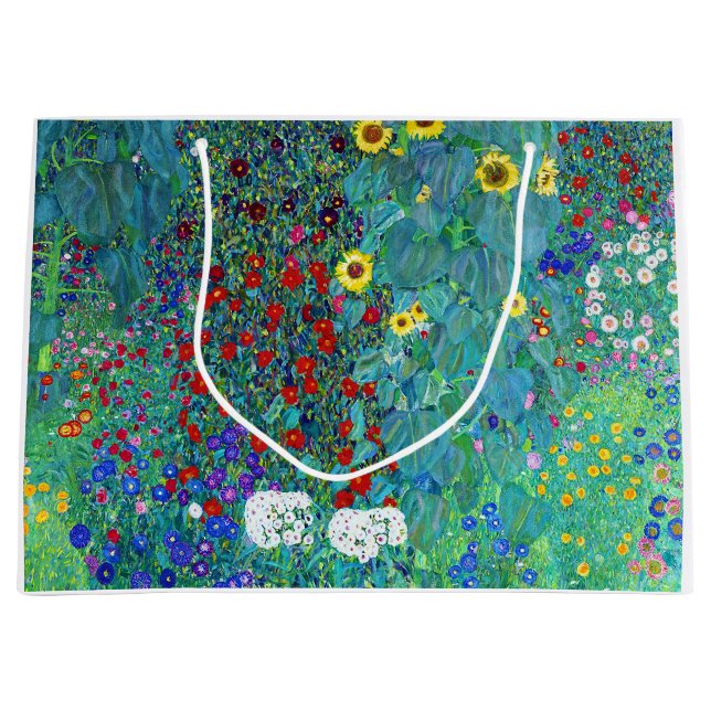 Grand Sac Cadeau Jardin agricole avec tournesols, Gustav Klimt (Devant)