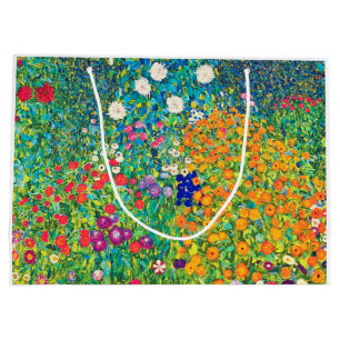Grand Sac Cadeau Jardin aux fleurs, Gustav Klimt