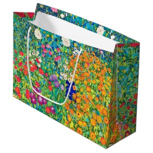Grand Sac Cadeau Jardin aux fleurs, Gustav Klimt