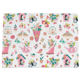 Grand Sac Cadeau Jardin du printemps