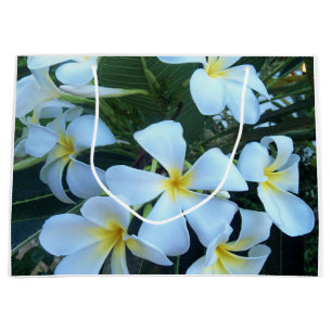 Grand Sac Cadeau jaune, blanc, frangipanier, fleur, nature, été,