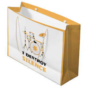 Grand Sac Cadeau Je Détruis Silence Funny Drummer