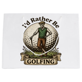 Grand Sac Cadeau Je préférerais jouer au golf