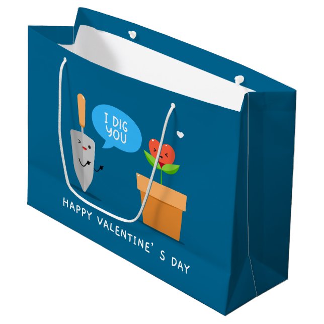 Grand Sac Cadeau Je T'Ai Dévoué Heureuse Sainte-Valentin | Amour (Devant Angle)