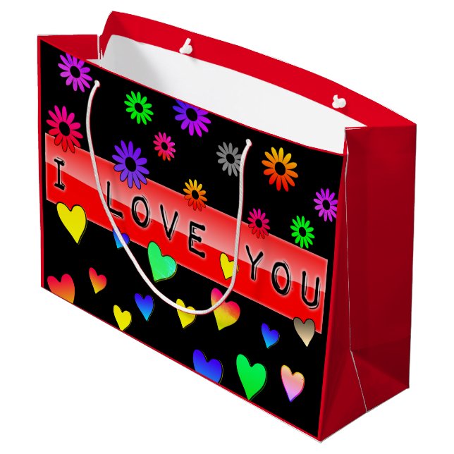 Grand Sac Cadeau Je T'Aime (Dos Angle)