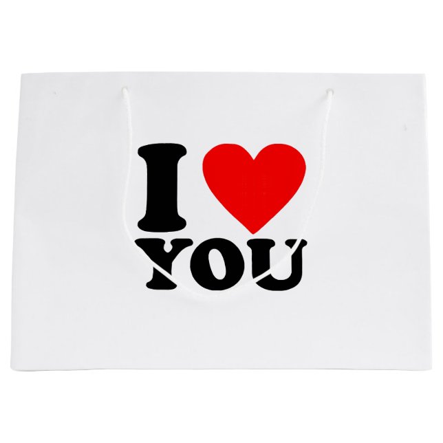 Grand Sac Cadeau Je T'Aime (Devant)
