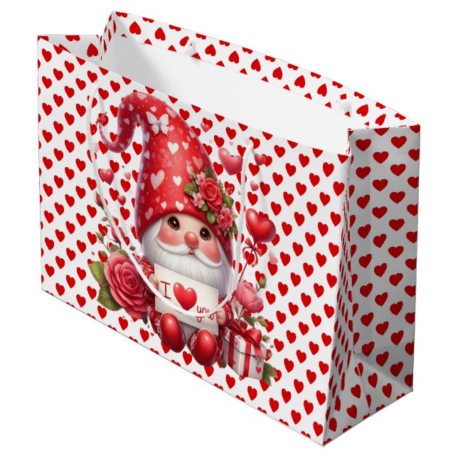 Grand Sac Cadeau Je t'aime Gnome (Dos Angle)