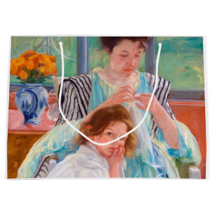 Grand Sac Cadeau Jeune mère coudre, Mary Cassatt