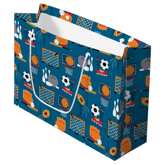 Grand Sac Cadeau Jeux sportifs (Devant Angle)
