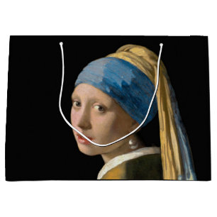 Grand Sac Cadeau Johannes Vermeer - Fille avec une oreille perle