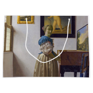 Grand Sac Cadeau Johannes Vermeer - Lady debout dans une virginale