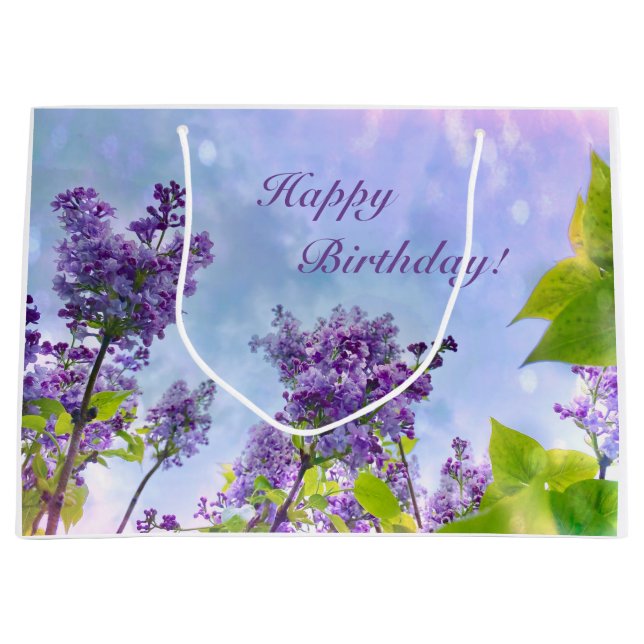 Grand Sac Cadeau Joli anniversaire de Lilacs (Devant)