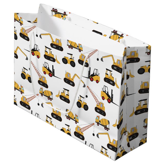 Grand Sac Cadeau joli carrelage de construction (Devant Angle)
