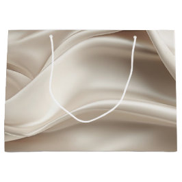 Grand Sac Cadeau Joli Champagne Or Romantique Faux Satin