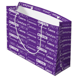 Grand Sac Cadeau Joli Collage de Naissance Personnalisé Anniversair