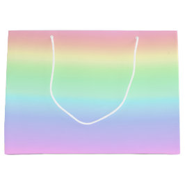 Grand Sac Cadeau Joli Pastel Arc-en-ciel Dégradé esthétique