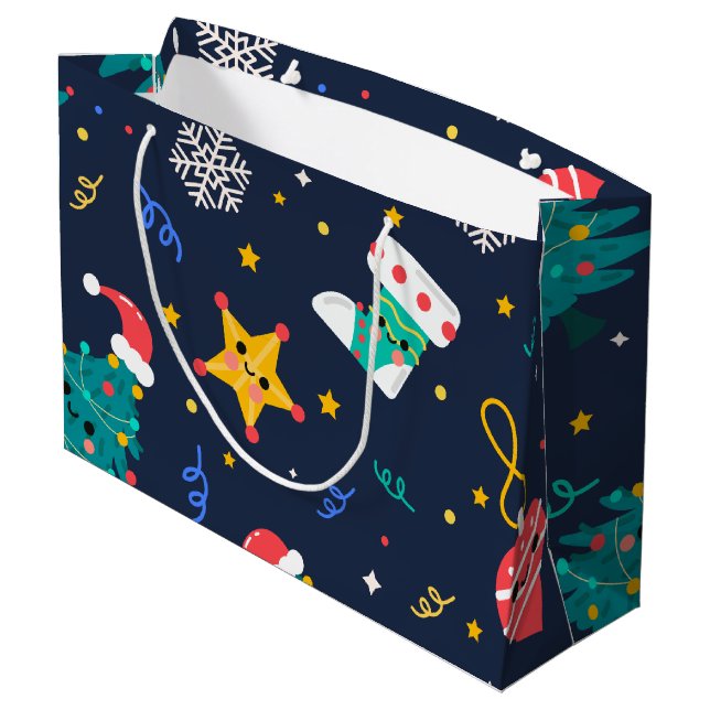 Grand Sac Cadeau Joli sapin de Noël (Dos Angle)
