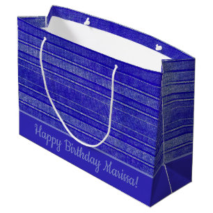 Grand Sac Cadeau Joli violet Motif des rayures désespérées